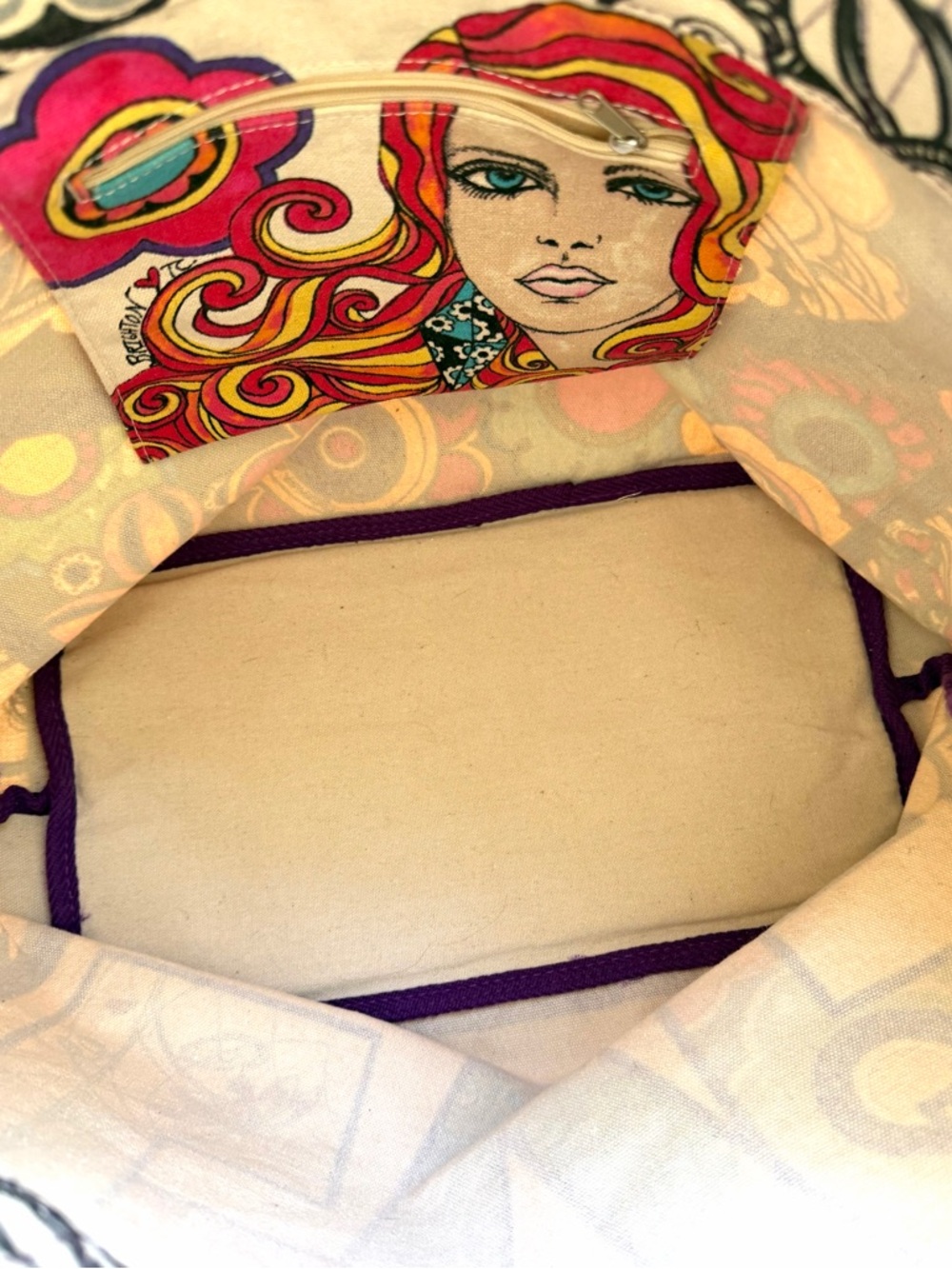 Brighton Love Groove II Canvas Tote Tom Clancy Designer Collectible Shopping Bag - Picture 8 of 14